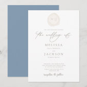 Verzegelde Initialen Minimale uitnodiging voor het (Voorkant / Achterkant)