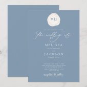 Verzegelde Initialen minimalistisch uitnodigen voo Kaart (Voorkant / Achterkant)