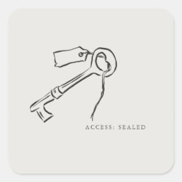 Verzegelde Sleutel- Regency Correspondentie Archie Vierkante Sticker
