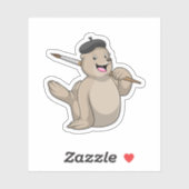 Verzegeling als Schilder met de borstel van de Ver Sticker (Vel)