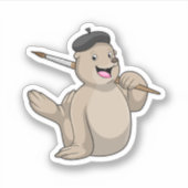 Verzegeling als Schilder met de borstel van de Ver Sticker (Voorkant)