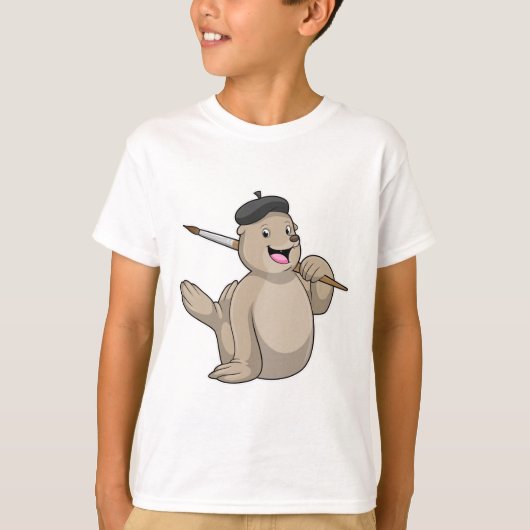 Verzegeling als Schilder met de borstel van de Ver T-shirt (Voorkant)