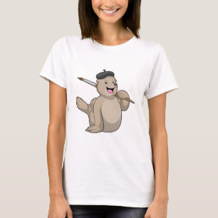 Verzegeling als Schilder met de borstel van de Ver T-shirt