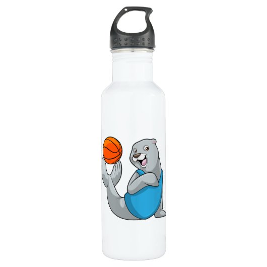 Verzegeling bij de Basketball Sports Waterfles (Voorkant)