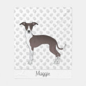 Verzegeling en witte Italiaanse grijshond met aang Fleece Deken (Voorkant)