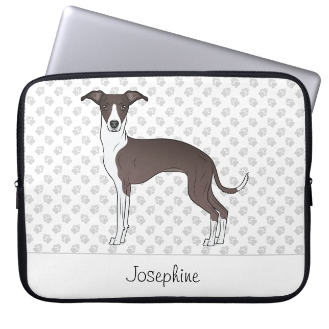 Verzegeling en witte Italiaanse grijshond met aang Laptop Sleeve (Voorkant)