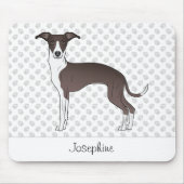 Verzegeling en witte Italiaanse grijshond met aang Muismat (Voorkant)