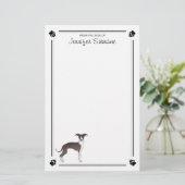 Verzegeling en witte Italiaanse grijshond met pote Briefpapier (Staand voorkant)