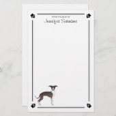 Verzegeling en witte Italiaanse grijshond met pote Briefpapier (Voorkant / Achterkant)