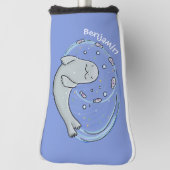 Verzegeling met een fijne zegel en illustratie van golfheadcover (Draai 90)