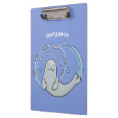 Verzegeling met een fijne zegel en illustratie van klembord (Links)