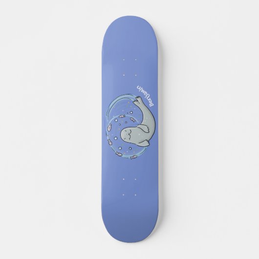 Verzegeling met een fijne zegel en illustratie van persoonlijk skateboard (Voorkant)