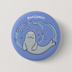 Verzegeling met een fijne zegel en illustratie van ronde button 5,7 cm