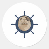Verzegeling met scheepsroer ronde sticker (Voorkant)