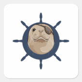 Verzegeling met scheepsroer vierkante sticker (Voorkant)