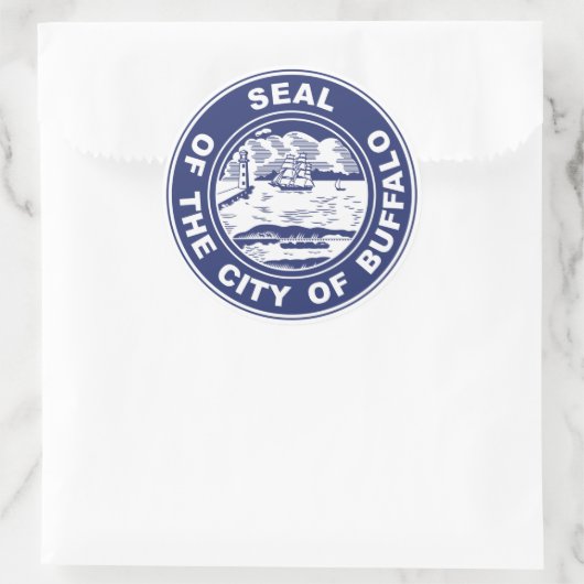 Verzegeling van Buffalo Ronde Sticker (Tas)