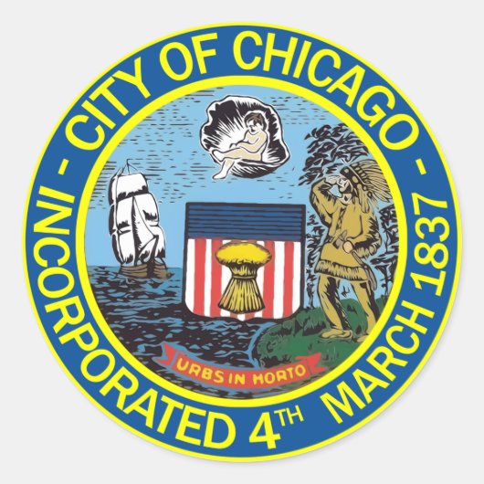 Verzegeling van Chicago, Illinois Ronde Sticker (Voorkant)