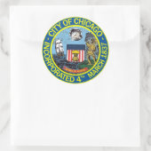Verzegeling van Chicago, Illinois Ronde Sticker (Tas)