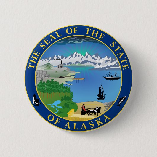 Verzegeling van de Amerikaanse Button Alaska State (Voorkant)