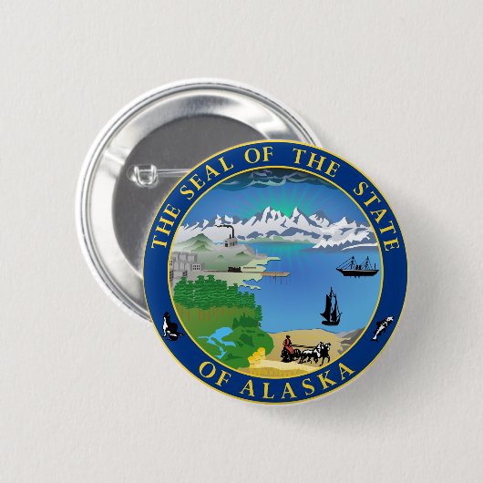 Verzegeling van de Amerikaanse Button Alaska State (Voorkant /achterkant)