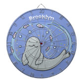 Verzegeling van de geluksvogel en illustratie van  dartbord (Voorkant)