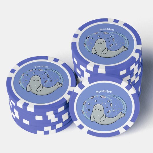 Verzegeling van de geluksvogel en illustratie van  poker chips (Opstapeling)