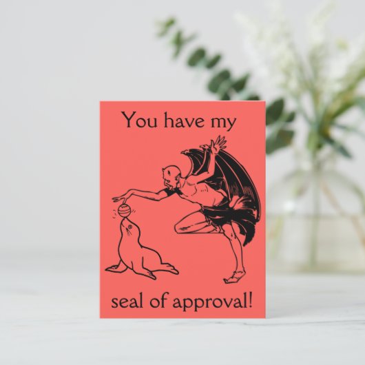 Verzegeling van de goedkeuring briefkaart (Staand voorkant)