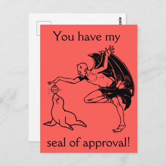 Verzegeling van de goedkeuring briefkaart (Voorkant / Achterkant)