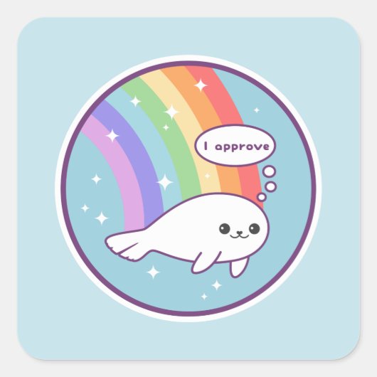 Verzegeling van de goedkeuring vierkante sticker (Voorkant)