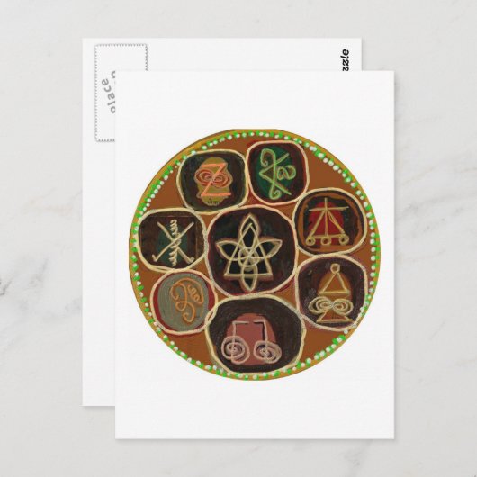 Verzegeling van de helling : Karuna Reiki Emblem Briefkaart (Voorkant / Achterkant)