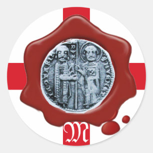 VERZEGELING VAN DE KNIGHTS TEMPLAR Red wax seal Ronde Sticker