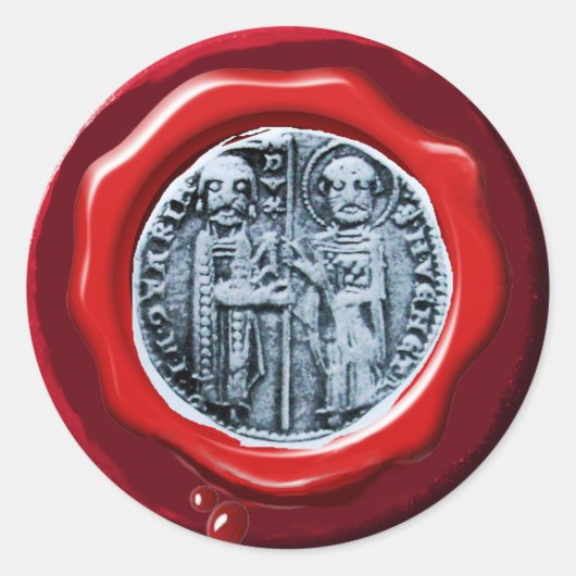 VERZEGELING VAN DE KNIGHTS TEMPLAR Red wax seal Ronde Sticker (Voorkant)