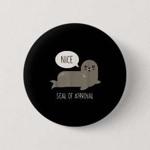 Verzegeling van goedkeuring Grappig dier Pun Pun G Ronde Button 5,7 Cm