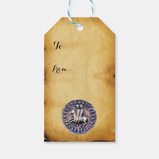 VERZEGELING VAN HET PLAATS VAN DE KNIGHTS TEMPLAR CADEAULABEL (Voorkant)