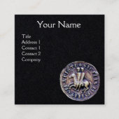 VERZEGELING VAN HET zwarte KNIGHTS-MONOGRAM Vierkante Visitekaartje (Voorkant)
