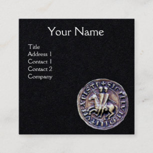VERZEGELING VAN HET zwarte KNIGHTS-MONOGRAM Vierkante Visitekaartje