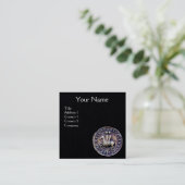 VERZEGELING VAN HET zwarte KNIGHTS-MONOGRAM Vierkante Visitekaartje (Staand voorkant)