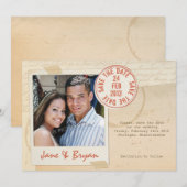 Verzegeling van liefde - Sla de datumkaart op Save The Date (Voorkant / Achterkant)