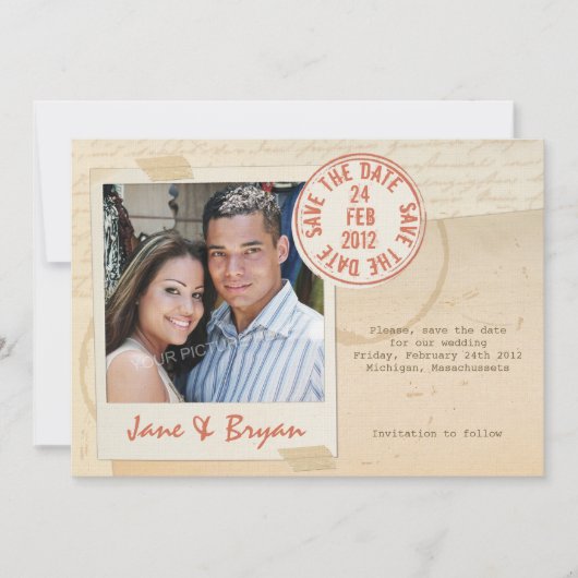 Verzegeling van liefde - Sla de datumkaart op Save The Date (Voorkant)