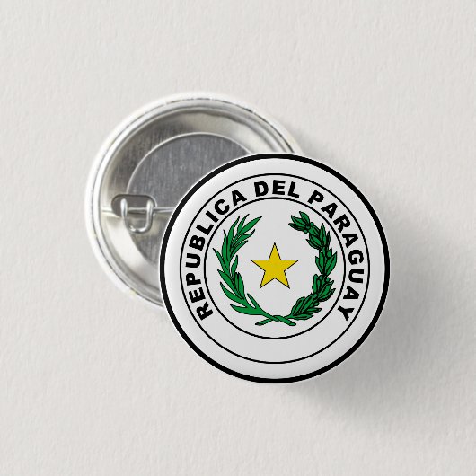 Verzegeling van Paraguay Ronde Button 3,2 Cm (Voorkant /achterkant)