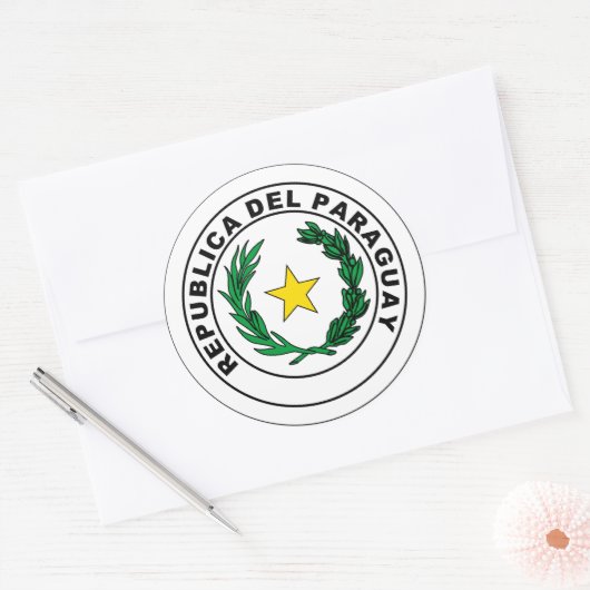 Verzegeling van Paraguay Ronde Sticker (Envelop)