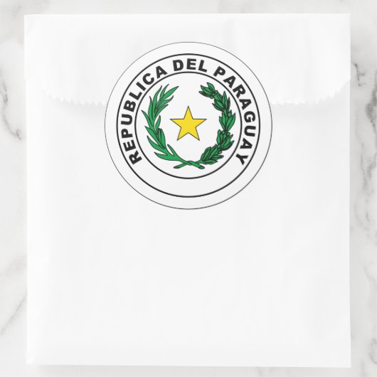 Verzegeling van Paraguay Ronde Sticker (Tas)