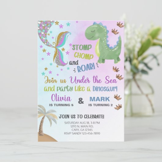 Verzegelingen voor zeemeermin en dinosaurus voor d kaart (Staand voorkant)