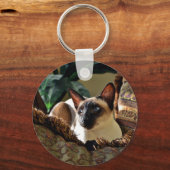 Verzegelpunt Siamese kat op kruispunt Sleutelhanger (Voorkant)