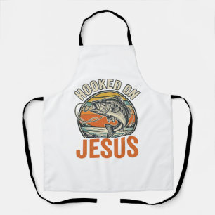 Verzeild in Jezus Vintage Bass Vissen Geloof Schort