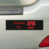 Verzekerd door KGB RUSLAND Bumpersticker (Op auto)