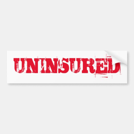 VERZEKERD Geen verzekering Bumpersticker (Voorkant)