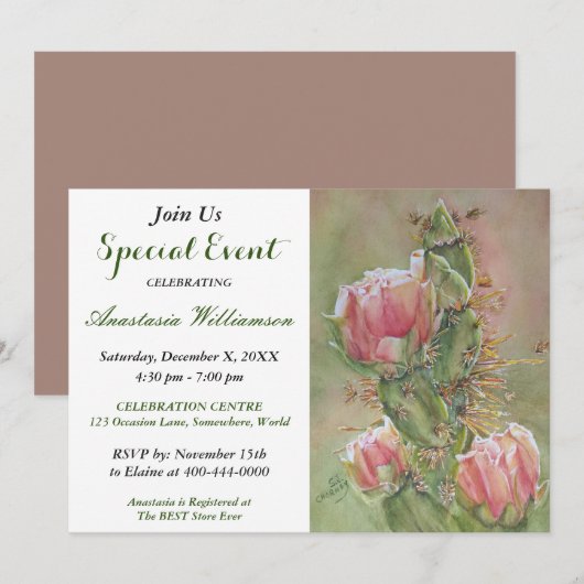 VERZEKERDE PARTIJGEBEURTENIS INVITE KAART (Voorkant / Achterkant)