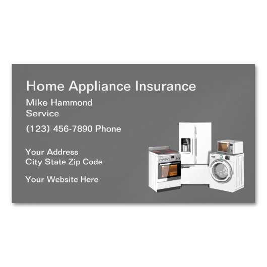 Verzekering en reparatie van huishoudapparaten magnetisch visitekaartje (Voorkant)