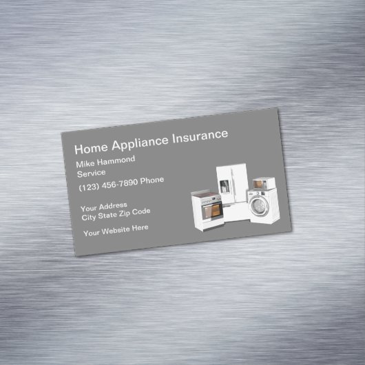 Verzekering en reparatie van huishoudapparaten magnetisch visitekaartje (Voorbeeld)